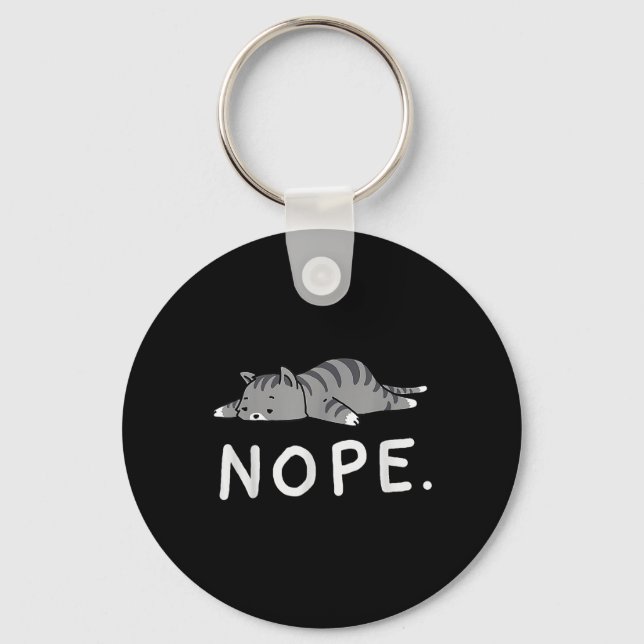 Woot Nope Cat  Keychain (Front)