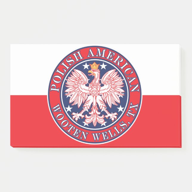 Wooten Wells Texas Polish American Eagle Post-it Notes (Front)