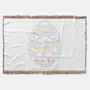 Wor(l)d Easter Egg Throw Blanket