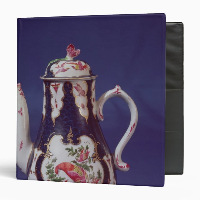 Worcester coffee pot, decorated with birds binder (Front/Inside)