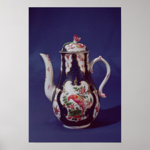 Worcester coffee pot, decorated with birds poster
