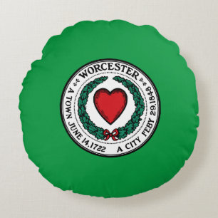 Worcester (Massachusetts) City flag Round Pillow