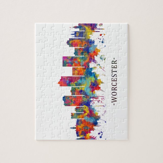 Worcester Massachusetts Skyline Jigsaw Puzzle (Vertical)
