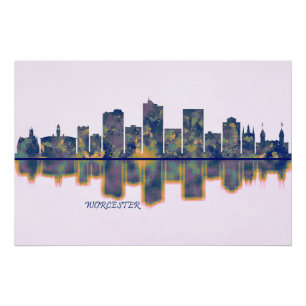 Worcester Skyline Poster