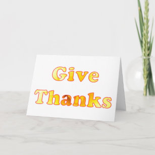 Word Art Give Thanks Happy Thanksgiving Cards
