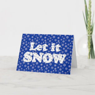 Word Art - Let it Snow with Snowy Background  Holiday Card