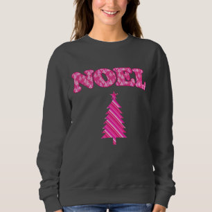 Word Art - Noel Patterned in Fuchsia Pink Trees   Sweatshirt