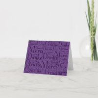 Word Art: Thank You in Multi Languages - Purple