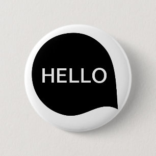 Word Bubble - Black on White 2 Inch Round Button