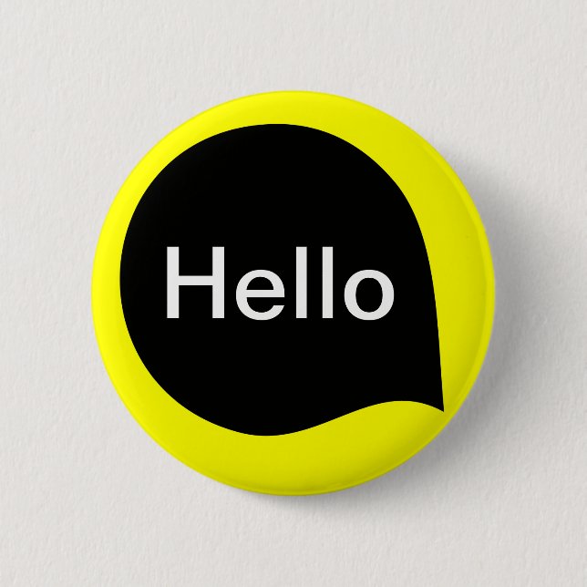 Word Bubble - Black on Yellow 2 Inch Round Button (Front)