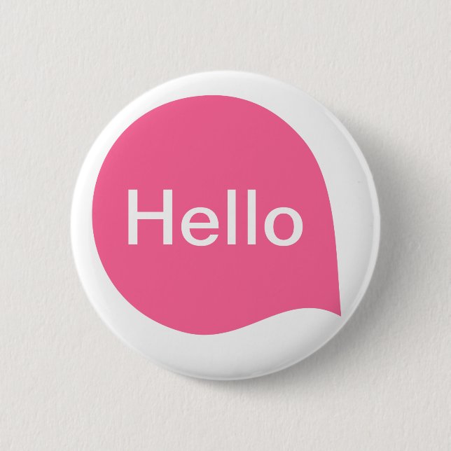Word Bubble - Deep Pink on White 2 Inch Round Button (Front)