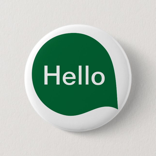 Word Bubble - Forest Green on White 2 Inch Round Button (Front)