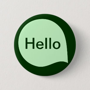 Word Bubble - Ghost Green on Dark Green 2 Inch Round Button