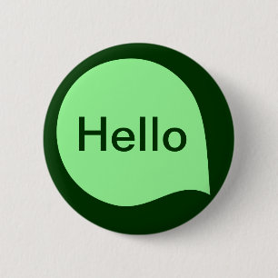 Word Bubble - Mint Green on Dark Green 2 Inch Round Button