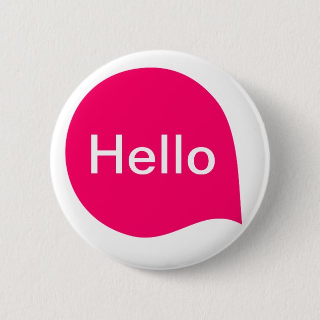 Word Bubble - Neon Red on White 2 Inch Round Button (Front)