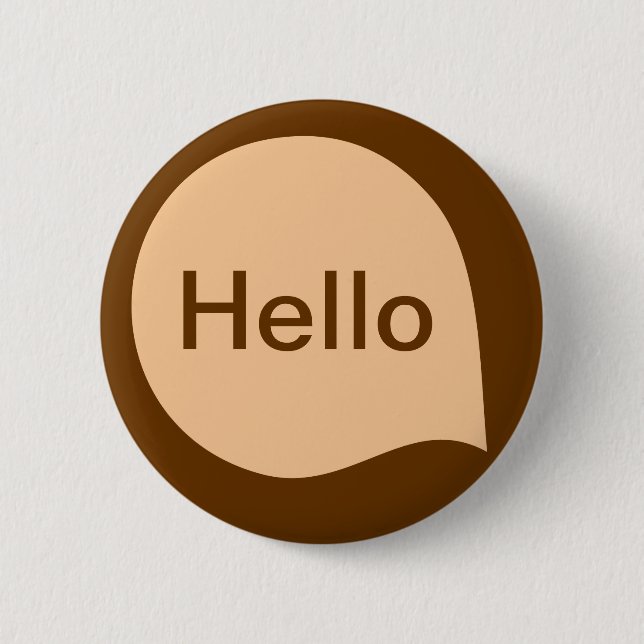 Word Bubble - Sand on Brown 2 Inch Round Button (Front)