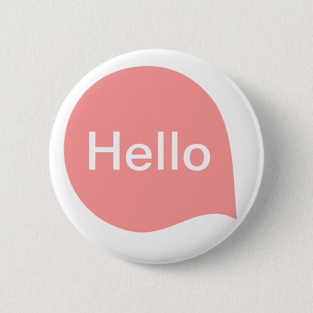 Word Bubble - Soft Pink on White 2 Inch Round Button (Front)