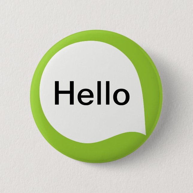 Word Bubble - White on Martian Green 2 Inch Round Button (Front)