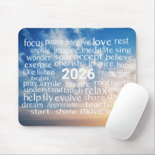 Word Cloud 2025 On Sky Mouse Pad