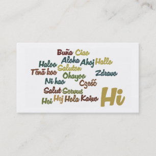 Word Cloud Hi Business card