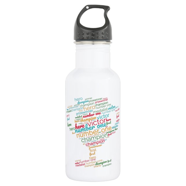 WORD CLOUD MOTIVATION     532 ML WATER BOTTLE (Front)