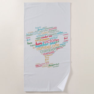 WORD CLOUD MOTIVATION BEACH TOWEL
