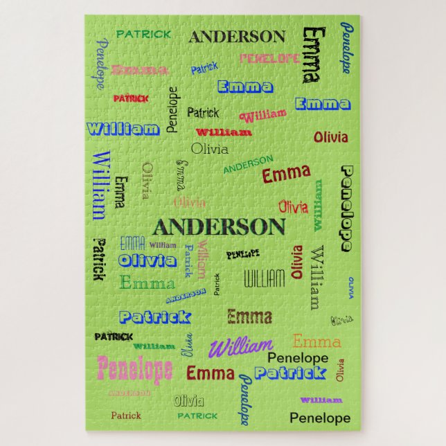 Word Cloud Name Collage Amazing Family Jigsaw Puzzle (Vertical)