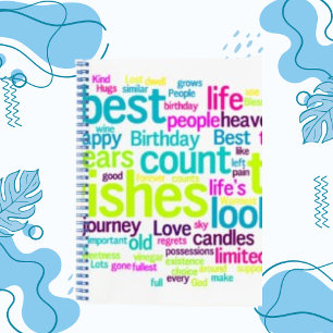 Word Cloud Pattern Spiral Notebook