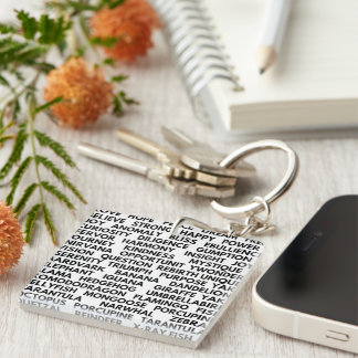Word Cloud - Unique and Quirky Keychain