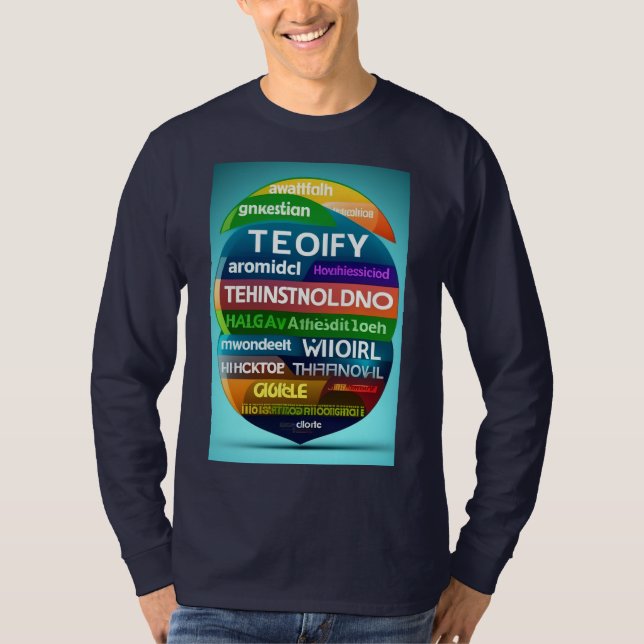 Word Cloud using Oracle basic full sleeve T-shirt (Front)