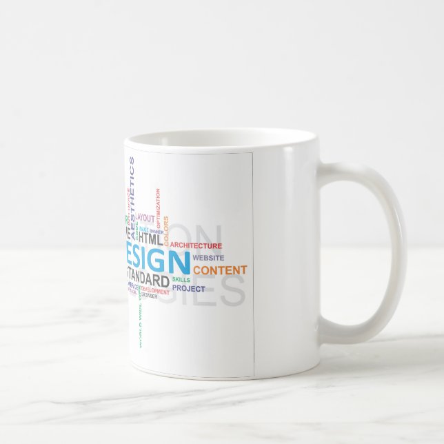 word cloud web design coffee mug (Right)
