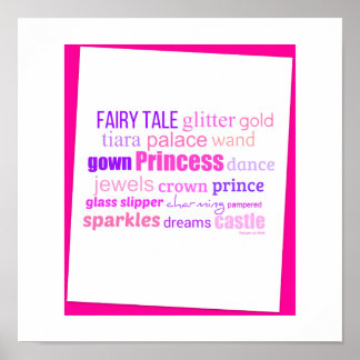 Word Collage For a Princess Poster