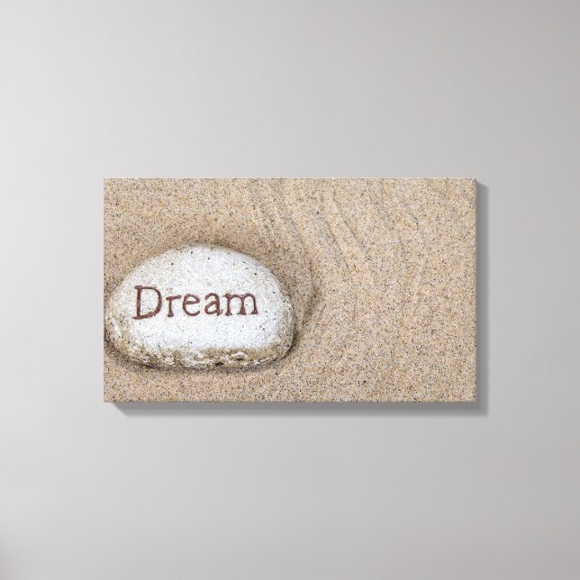 word Dream on beach rock Canvas Print (Front)