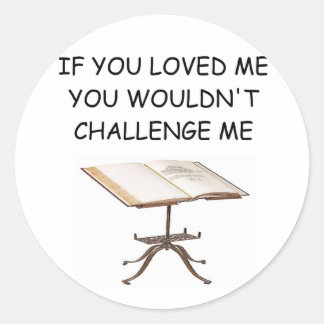 word game joke classic round sticker
