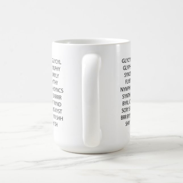 Word Game Mug "Lots of Consonants" (Handle)