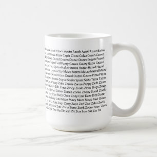 Word Game Mug - Z Word List NEW DESIGN
