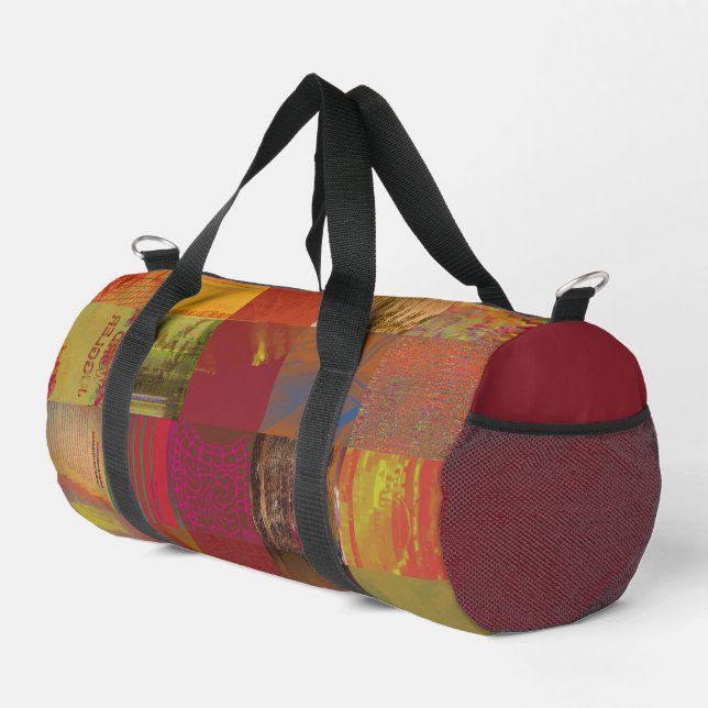 Word Juggler Glitch Art Data Corruption Abstract Duffle Bag (Right Corner)