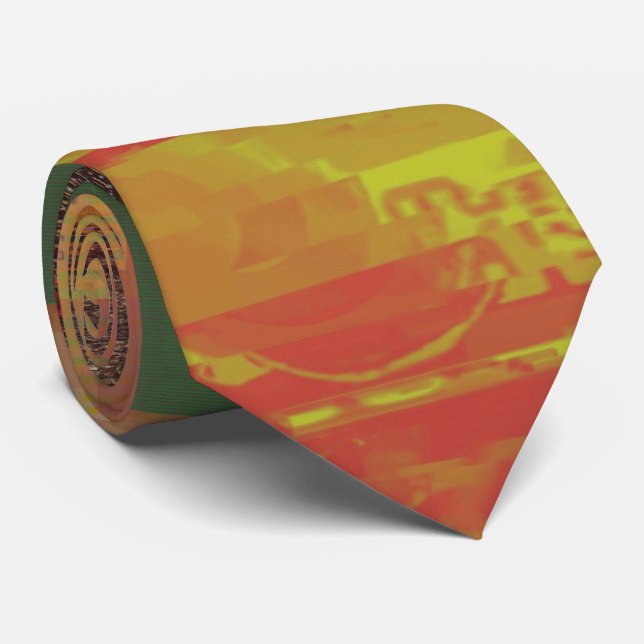 Word Juggler Glitch Art Data Corruption Abstract Tie (Rolled)