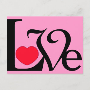 Word Love Heart Postcard