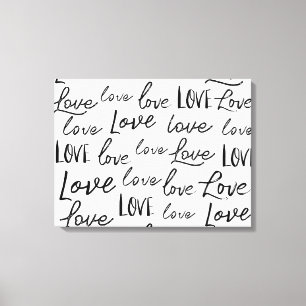 Word Love Typography Calligraphy Script Canvas Print