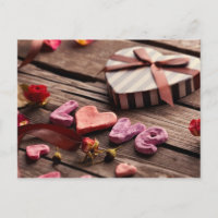 Word Love with Heart Shaped Valentine's Day Gift