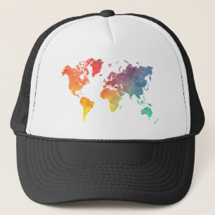 word map 5 trucker hat