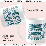 Word Nerd Hidden Message 126T Funny Birthday  Coffee Mug<br><div class="desc">Love letters? This clever mug features a hidden message just for you: “WORD NERD, ” subtly woven into a repeating optical pattern. Whether you're obsessed with word games, crosswords, daily letter puzzles, or tile based brain teasers, this minimalist design says it all—without shouting. Ideal for anyone who gets a little...</div>