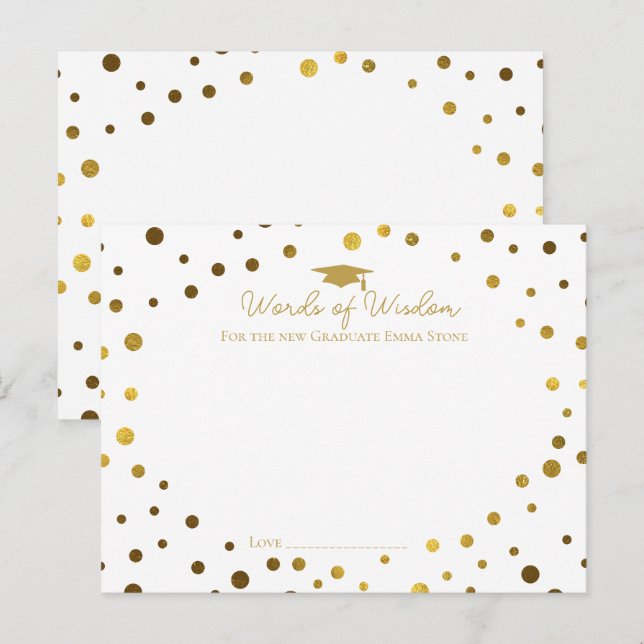 word of wisdom advice notes for graduate postcard (Front/Back)
