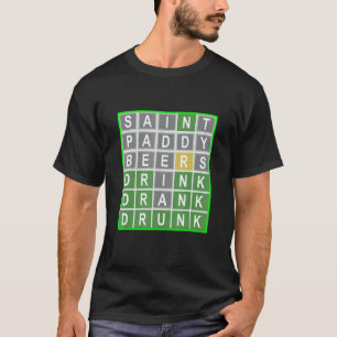 Word Puzzle St Patricks St Paddy Beer Drinking Men T-Shirt