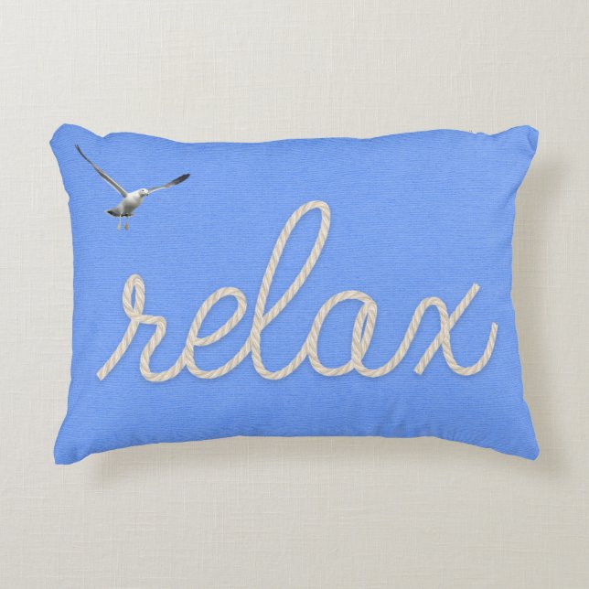 word 'relax" rope design decorative pillow (Front)