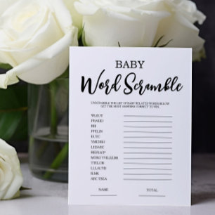 Word Scramble Baby Shower Game