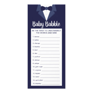 Word Scramble Baby Shower Game, 25 Pack Rack Card