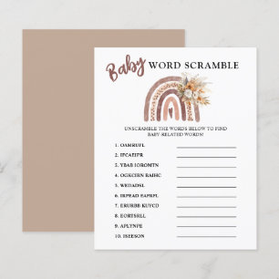 Word Scramble   Boho Rainbow Baby Shower Game