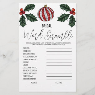 Word Scramble Bridal Shower Game